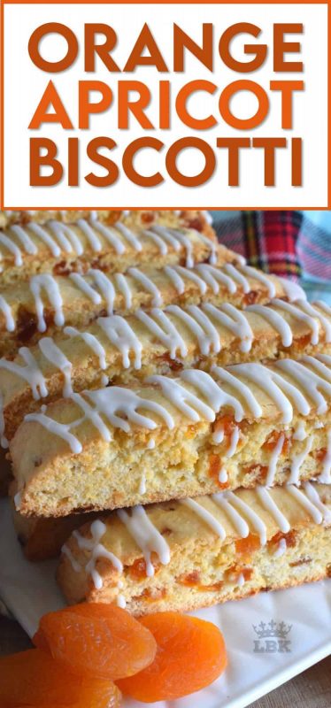 Like little orange jewels, dried apricots have such a distinct flavour; they add a little chewiness to the crisp Orange Apricot Biscotti. And, they very pretty too! #biscotti #cookies #almond #apricot #christmas #holiday #baking