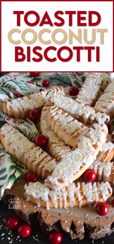 Whenever you take a minute to toast coconut, something magical happens. Case in point, these Toasted Coconut Biscotti; they're incredibly extraordinary! #biscotti #toasted #coconut #cookies #christmas #holiday #baking