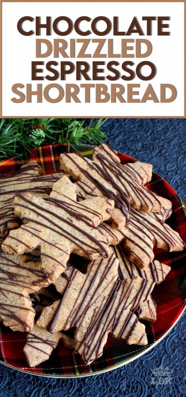 Shortbread is a Christmastime classic, but there's always room for improvement.  Chocolate Drizzled Espresso Shortbread is a perfect example of an improved classic. #shortbread #espresso #chocolatedrizzle #christmas #holiday #baking