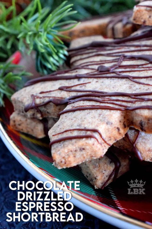 Shortbread is a Christmastime classic, but there's always room for improvement. Chocolate Drizzled Espresso Shortbread is a perfect example of an improved classic. #shortbread #espresso #chocolatedrizzle #christmas #holiday #baking