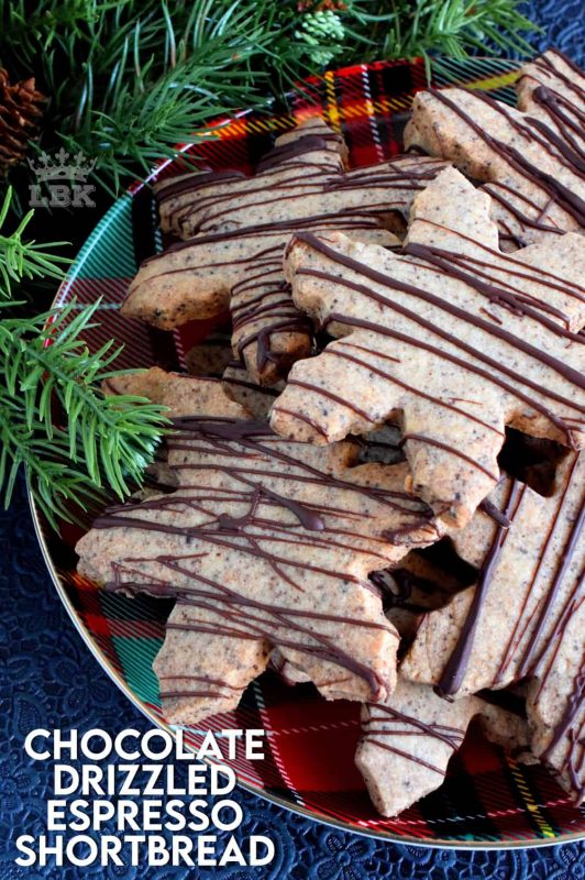 Shortbread is a Christmastime classic, but there's always room for improvement. Chocolate Drizzled Espresso Shortbread is a perfect example of an improved classic. #shortbread #espresso #chocolatedrizzle #christmas #holiday #baking