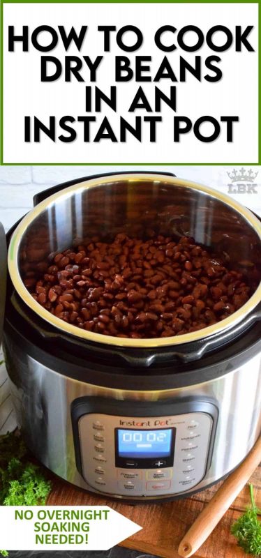 No more pre-soaking the beans before you start cooking! Take the guesswork out completely with this guide to How to Cook Dry Beans in an Instant Pot! Any dry bean will work the exact same way!! #instantpot #drybeans #canning #howto