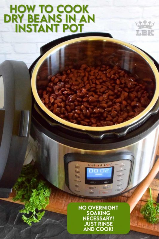 No more pre-soaking the beans before you start cooking! Take the guesswork out completely with this guide to How to Cook Dry Beans in an Instant Pot! Any dry bean will work the exact same way!! #instantpot #drybeans #canning #howto