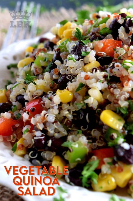 A light and refreshing, veggie-packed summer salad with the wholesome goodness of quinoa. Fast and easy to prepare, Vegetable Quinoa Salad is a great side or main dish! #quinoa #vegetable #salad #vegetarian