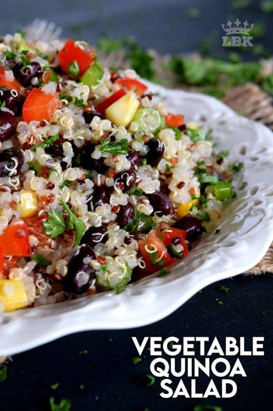 A light and refreshing, veggie-packed summer salad with the wholesome goodness of quinoa. Fast and easy to prepare, Vegetable Quinoa Salad is a great side or main dish! #quinoa #vegetable #salad #vegetarian