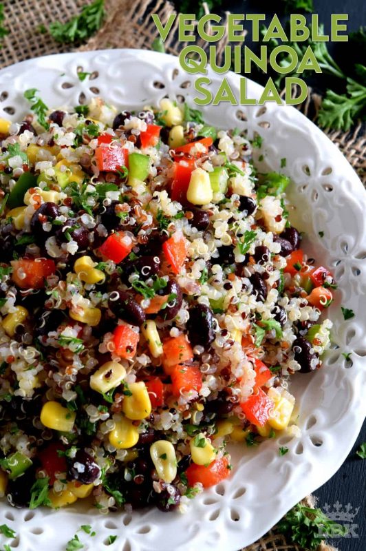 A light and refreshing, veggie-packed summer salad with the wholesome goodness of quinoa. Fast and easy to prepare, Vegetable Quinoa Salad is a great side or main dish! #quinoa #vegetable #salad #vegetarian
