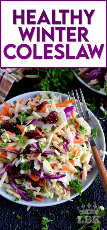 Did you know a coleslaw could be turned into a healthy and hearty meal?  With my Easy Healthy Winter Coleslaw recipe, you'll see just what I'm talking about! #coleslaw #salad #wintersalad 