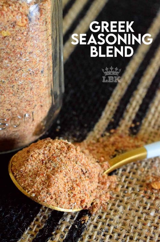 Once you take a few minutes to mix together your own homemade Greek Seasoning Blend, you open the door to endless recipe possibilities! Prepared with what most of us have in our spice racks already, this blend will keep in your pantry for months! #Greek #spiceblend #seasoning #homemadespices #spicerack #spices