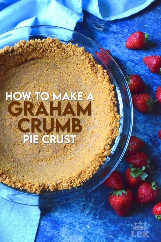 Sure, you can buy these pre-made, but they're never as good as homemade! Also, I have a secret ingredient that will make your Graham Crumb Pie Crust so much better than store-bought. Read on to learn how! #grahamcrumbs #grahamcrumbpiecrust #piecrust #pieshell #grahamwaftercrumbs #howtomake #diy
