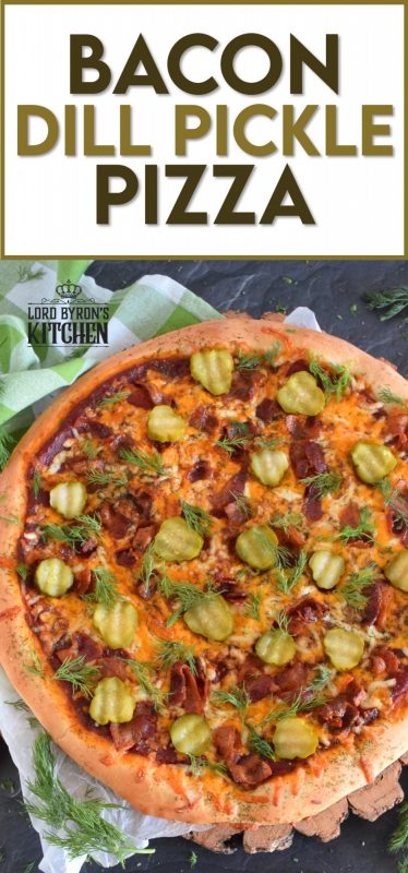 If you love a strong dill presence, you are going to devour this Bacon Dill Pickle Pizza! Prepared with a dill flavoured crust, and topped with fresh dill and dill pickles, this pizza is a dill lovers dream and then some! #dillpickle #bacon #pizza #homemadepizza #dillpicklepizza
