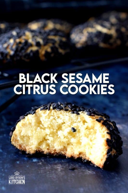 Fashioned after the traditional Sicilian Biscotti Regina, Black Sesame Citrus Cookies are tart and sweet with a crunchy exterior and a melt-in-your-mouth center. Unique and different, these cookies not only taste great, but are made to impress and spark conversation! #sicilian #italian #blacksesame #italiancookies #citrus