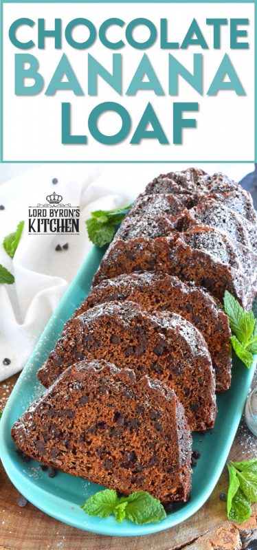 Loaded with milk chocolate chips, this Chocolate Banana Loaf is the most moist and delicious loaf ever! Prepared with only a bowl and a spatula; no sifting or adding ingredients one at a time. Dump everything in a bowl, stir to combine, and bake! #bananabread #loaf #bananachocolate #chocolate #chocolatechip