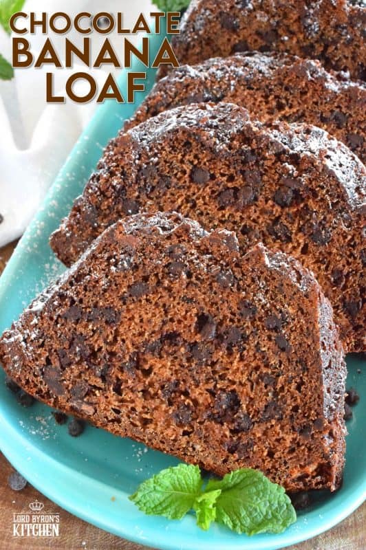 Loaded with milk chocolate chips, this Chocolate Banana Loaf is the most moist and delicious loaf ever! Prepared with only a bowl and a spatula; no sifting or adding ingredients one at a time. Dump everything in a bowl, stir to combine, and bake! #bananabread #loaf #bananachocolate #chocolate #chocolatechip