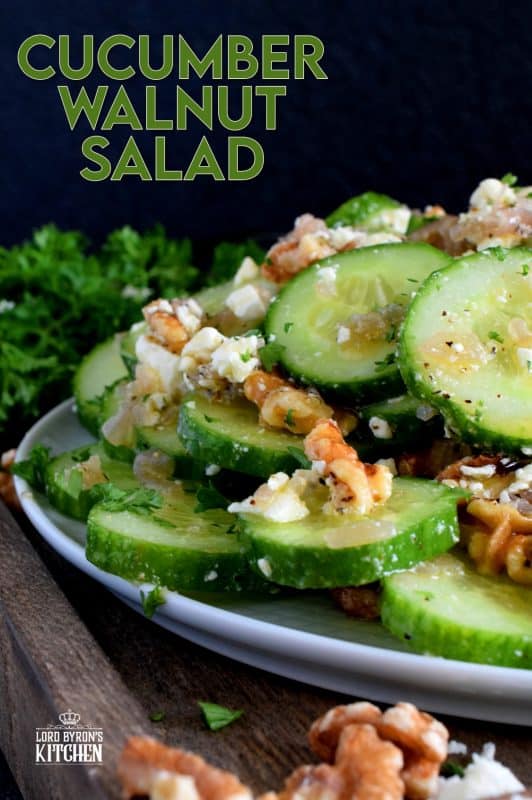 A light and refreshing salad prepared with cucumbers, walnuts, onion and feta too, it's loaded with crunch and texture. Cucumber Walnut Salad is tangy, salty, cheesy, and best served chilled. #cucumbers #cucumbersalad #walnuts #summersalad
