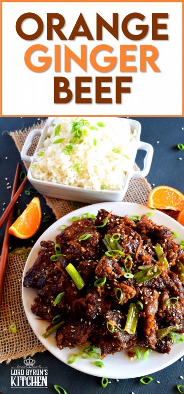 Orange Ginger Garlic Beef is a quick take-out inspired dish which packs a punch of flavour while using just a few fresh ingredients. The cooked beef is tossed in a thick, sweet sauce made with molasses and orange zest. It's absolutely delicious! #orange #beef #crispy #fried #sauce #ginger #garlic