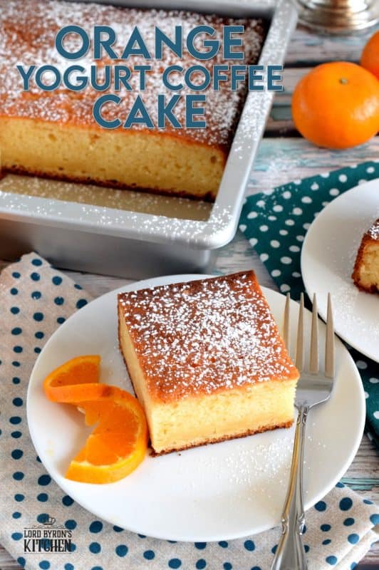 Simple ingredients and flavours are what's needed to prepare the ultimate coffee cake. Orange Yogurt Coffee Cake is such a recipe. Brew a hot cup of coffee and find a quiet place to enjoy a relaxing moment without distraction. This cake deserves nothing less. #yogurt #yogurtcake #coffeecake #orangecake #nofusscake