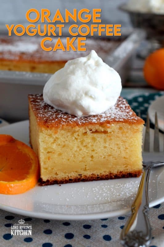 Simple ingredients and flavours are what's needed to prepare the ultimate coffee cake. Orange Yogurt Coffee Cake is such a recipe. Brew a hot cup of coffee and find a quiet place to enjoy a relaxing moment without distraction. This cake deserves nothing less. #yogurt #yogurtcake #coffeecake #orangecake #nofusscake