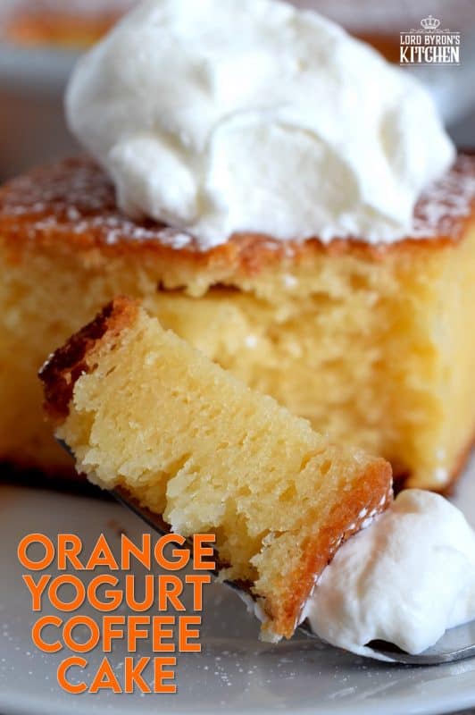 Simple ingredients and flavours are what's needed to prepare the ultimate coffee cake. Orange Yogurt Coffee Cake is such a recipe. Brew a hot cup of coffee and find a quiet place to enjoy a relaxing moment without distraction. This cake deserves nothing less. #yogurt #yogurtcake #coffeecake #orangecake #nofusscake