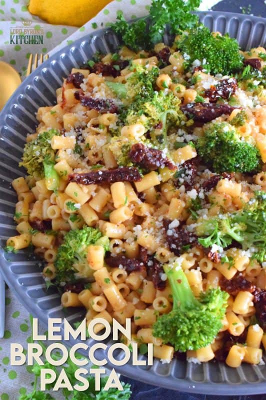 This pasta salad screams summer! Lemon Broccoli Pasta is a bright, bold, and refreshing pasta dish with budget-friendly ingredients. Dressed in an oil-based sauce with sun dried tomatoes, this salad is tossed with blanched broccoli and lots of freshly grated parmesan cheese. #lemon #broccoli #pasta #pastasalad #picnicpasta #sundriedtomatoes #oilbased #mayofree