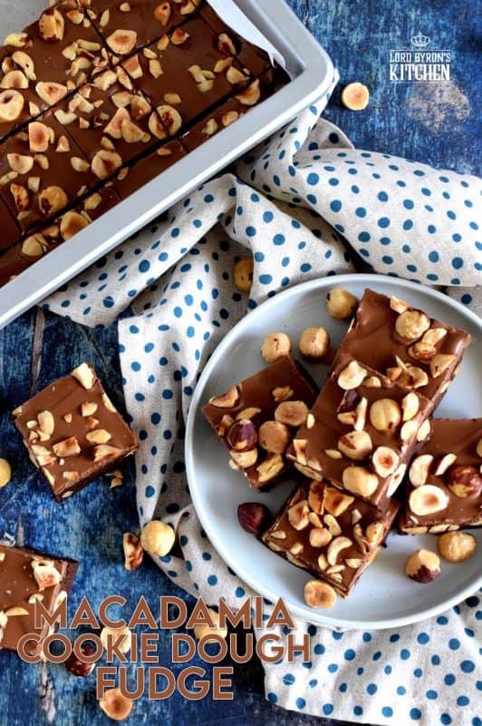 Chocolate and macadamia go together like bread and butter. Macadamia Cookie Dough Fudge is the perfect unison of them both; little cake-like bites of fudge, filled with two whole cups of macadamias! Consider this fudge recipe a gift from me to you! #cookiedough #fudge #chocolatefudge #macadamia #nuts #nutty