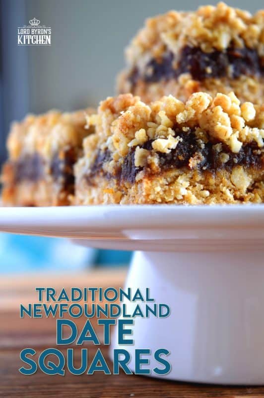 Newfoundland Date Squares are a traditional Newfoundland treat! Slightly sweet, with a crumb topping, and a soft, chewy center, they are just perfect for an afternoon snack with a cup of hot tea! These are a regular treat on the island; no special occasion is needed! #newfoundland #newfie #traditional #recipes #date #squares