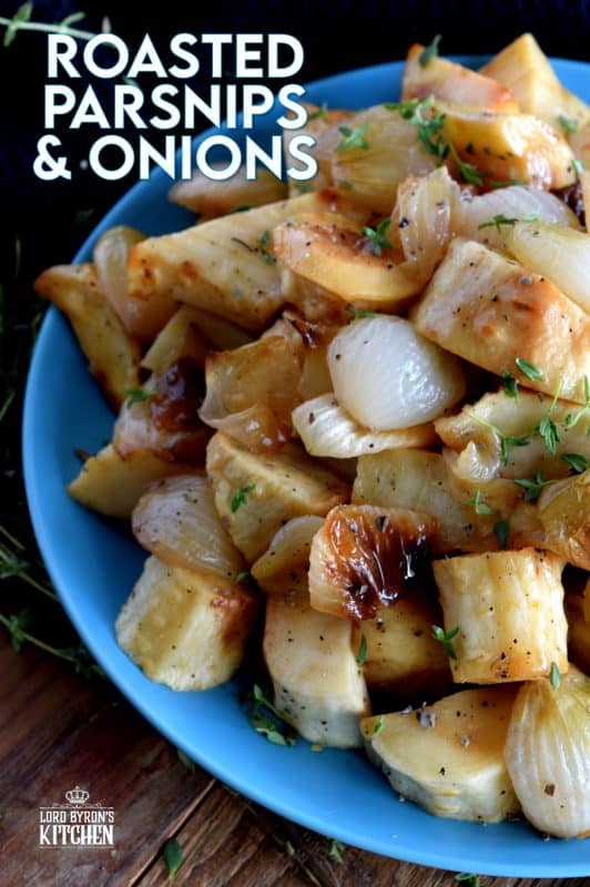 A delicious side dish for any occasion, Roasted Parsnips and Onions is loaded with simple, rustic flavours; and is very budget friendly. Seasonal root vegetables, like parsnips, are often overlooked, but roasting them unlocks so much delicious flavour! #thanksgiving #vegetarian #sides #sidedishes #parsnip #pearlonion