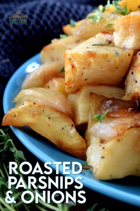 A delicious side dish for any occasion, Roasted Parsnips and Onions is loaded with simple, rustic flavours; and is very budget friendly. Seasonal root vegetables, like parsnips, are often overlooked, but roasting them unlocks so much delicious flavour! #thanksgiving #vegetarian #sides #sidedishes #parsnip #pearlonion
