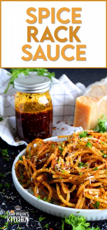 A delicious and delightful all-purpose sauce made with olive oil and the herbs and spices found in everyone's spice rack. A simple sauce with a simple name, Spice Rack Sauce certainly won't break the bank, but it most certainly will rock your taste buds! #sauce #vegetarian #spicerack #spices #herbs