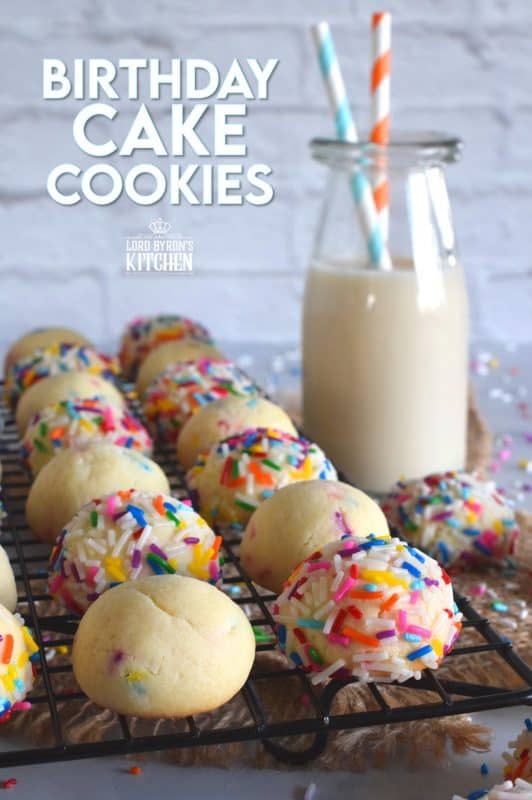 Birthday Cake Cookies are made with cream cheese, so you know they will be soft and moist! Loaded with candy sprinkles, and infused with a cake batter extract, these delicious cookies taste just like a birthday cake, only better! #birthday #birthdaycake #cookies #sprinkles #birthdaycakecookies