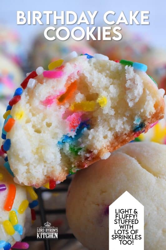Birthday Cake Cookies are made with cream cheese, so you know they will be soft and moist! Loaded with candy sprinkles, and infused with a cake batter extract, these delicious cookies taste just like a birthday cake, only better! #birthday #birthdaycake #cookies #sprinkles #birthdaycakecookies