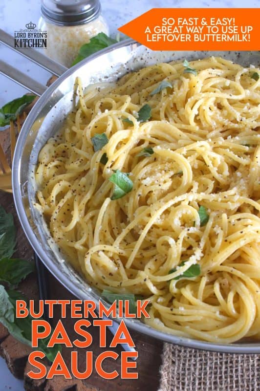 With only three ingredients, Buttermilk Pasta Sauce can easily compete with the most creamy and rich of sauces. All you need is a sauce pan, a whisk, and about ten minutes. This is a great way to use up leftover buttermilk! #buttermilk #sauce #pasta #pastasauce #vegetarian #meatless