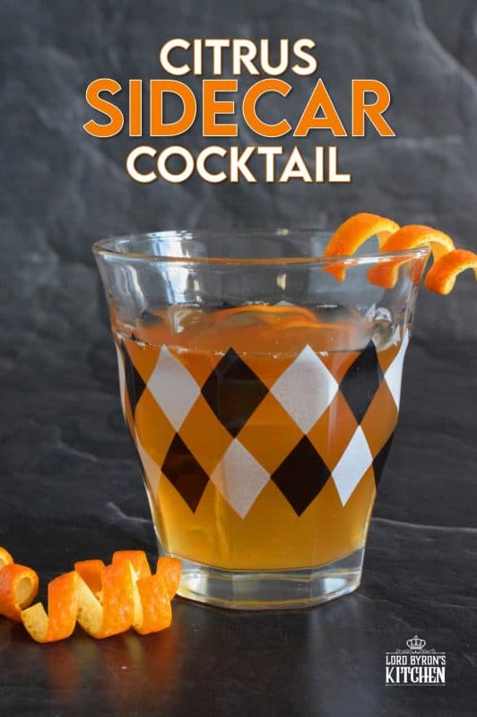 With the amount of citrus flavour in this Citrus Sidecar Cocktail, it's as refreshing as it is delicious. Prepared with brandy, triple sec, and lemon juice, this cocktail is shaken with ice until really cold and then poured into a chilled glass with an orange twist. #citrus #sidecar #cocktail #drinks #orange #lemon #brandy