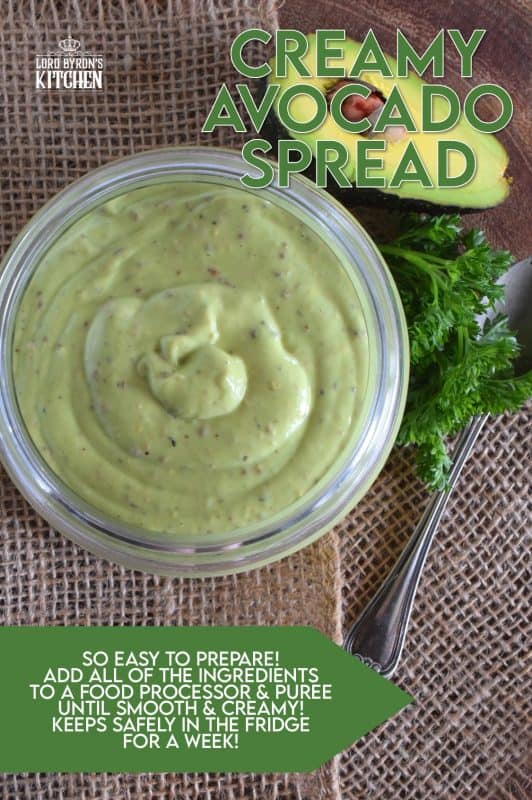 A combination of ripe avocado, creamy mayonnaise, sour vinegar, and tart mustard is what makes Creamy Avocado Spread so delicious! Whip it up, and keep it in your fridge for up to a week - if it lasts that long! #avocado #mayonnaise #spread #dip #sauce #creamy