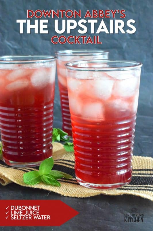 If you are looking for a weaker cocktail, Downton Abbey's The Upstairs Cocktail is just the drink! This cocktail has a bold, refreshing taste, but the amount of alcohol in this drink is quite low. Serve this cocktail with lots of ice to keep it super cold on a hot, summer day. #cocktail #downtonabbey #dubonnet #highball #upstairs