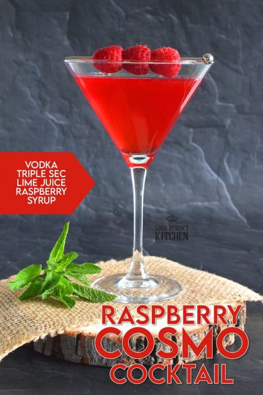There are many variations on the classic cosmo, and this is one of my favourites. Raspberry Cosmo Cocktail is sweet and tart and relies heavily on fresh raspberries for flavour and colour. Be sure to add a few fresh raspberries to the glass for presentation! #cosmo #cosmopolitan #cocktail #raspberry #berry #fruity