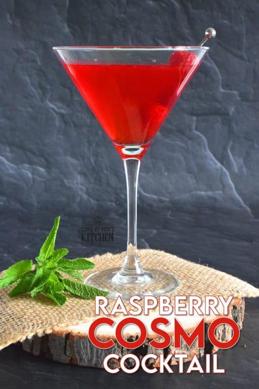There are many variations on the classic cosmo, and this is one of my favourites. Raspberry Cosmo Cocktail is sweet and tart and relies heavily on fresh raspberries for flavour and colour. Be sure to add a few fresh raspberries to the glass for presentation! #cosmo #cosmopolitan #cocktail #raspberry #berry #fruity