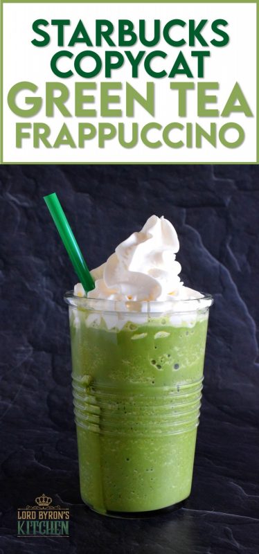 In less than 5 minutes, this at-home copycat version of Starbuck's popular Green Tea Frappuccino could be all yours. Think about it - no line up, no drive thru, and no putting on pants to go out! That's all the reason I need! #starbucks #copycat #greentea #frap #frappuccino #frozendrinks
