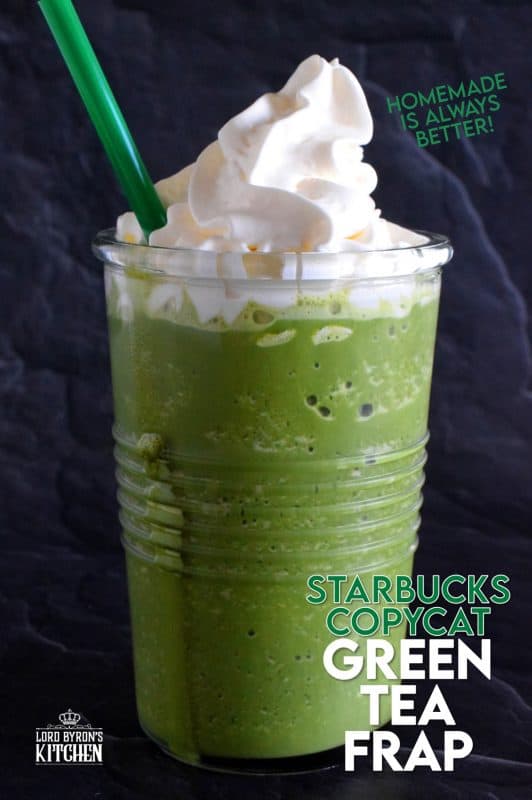 In less than 5 minutes, this at-home copycat version of Starbuck's popular Green Tea Frappuccino could be all yours. Think about it - no line up, no drive thru, and no putting on pants to go out! That's all the reason I need! #starbucks #copycat #greentea #frap #frappuccino #frozendrinks
