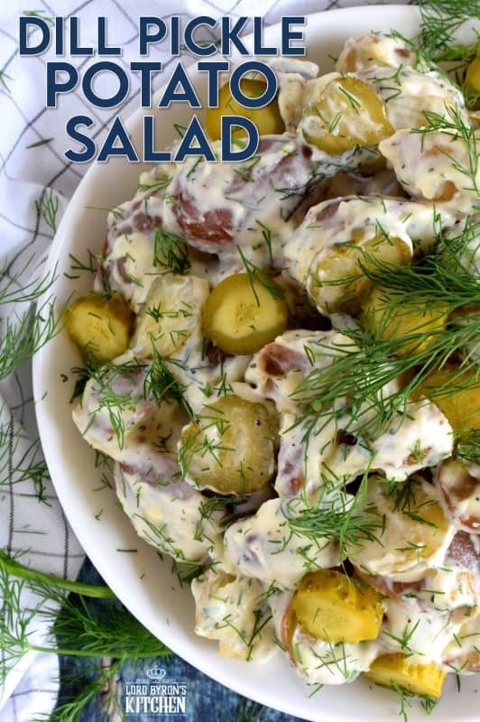 For the serious dill pickle enthusiast, Dill Pickle Potato Salad is a creamy, dill-packed side dish fit for any summertime meal! #dillpickle #dill #pickle #potato #salad #summer