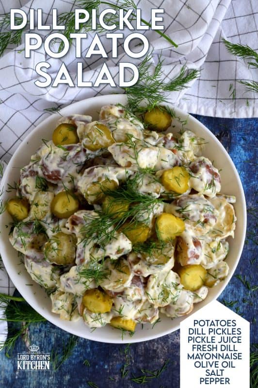 For the serious dill pickle enthusiast, Dill Pickle Potato Salad is a creamy, dill-packed side dish fit for any summertime meal! #dillpickle #dill #pickle #potato #salad #summer