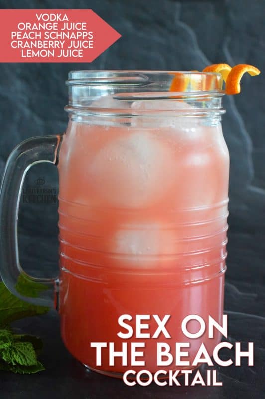 If a cocktail is to be called Sex on the Beach, the look and taste must be able to demand attention! Prepared with peach schnapps, orange juice, cranberry juice, and lemon juice, this drink is certainly fruity, refreshing, and made with summer in mind. Now, who wants one!? #cocktail #summerdrinks #sexonabeach #schnapps #vodka
