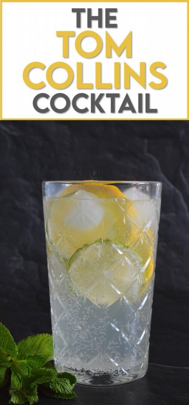 This tall glass of lemon flavoured cocktail is cold and refreshing. Prepared with simple ingredients like fresh lemon juice, gin, sugary syrup, and soda, it's sure to wake up your senses! When it comes to drinks suited for lounging in the backyard on a hot, summer day, nothing beats a Tom Collins Cocktail! #cocktail #tomcollins #theresalwaystimeforacocktail #summerdrinks 