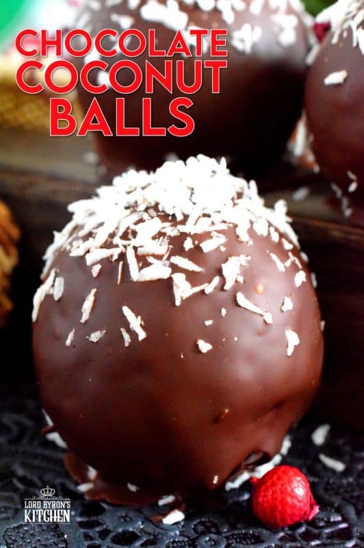 A sweet, moist, coconut and vanilla flavoured center, covered in a chocolate coating, Chocolate Coconut Balls are an easy, no-bake holiday favourite! Very freezer-friendly and great for gift-giving too! #christmas #holiday #coconut #chocolate #balls #nobake