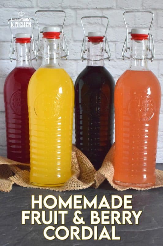 Cordials are nostalgic and remind us of simpler times. A fast paced life is no reason to forego the finer things - like how to make homemade fruit and berry cordials! #fruit #berry #citrus #cordial #squash #concentrate #juice