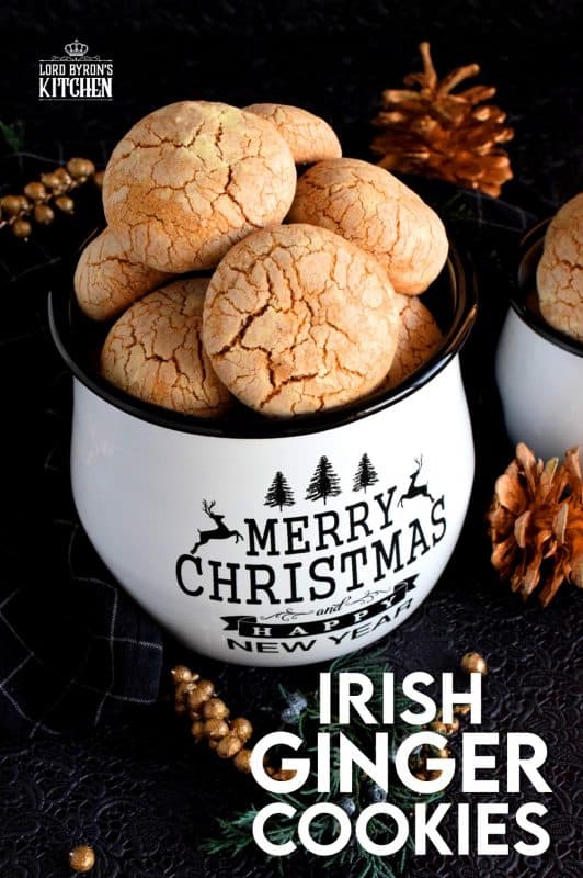 A soft, chewy, moist center with a sugary, crunchy coating; Irish Ginger Cookies are golden nuggets of cookie perfection with the deep ginger flavour we all love. #christmas #holiday #baking #cookies #ginger #irish
