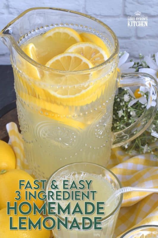 There's nothing like the taste of perfectly sweet and tart homemade lemonade on a hot summer day. This recipe has only three ingredients and will take you back to the summers of your childhood. #homemade #lemon #juice #lemonade #stand #summer #drink