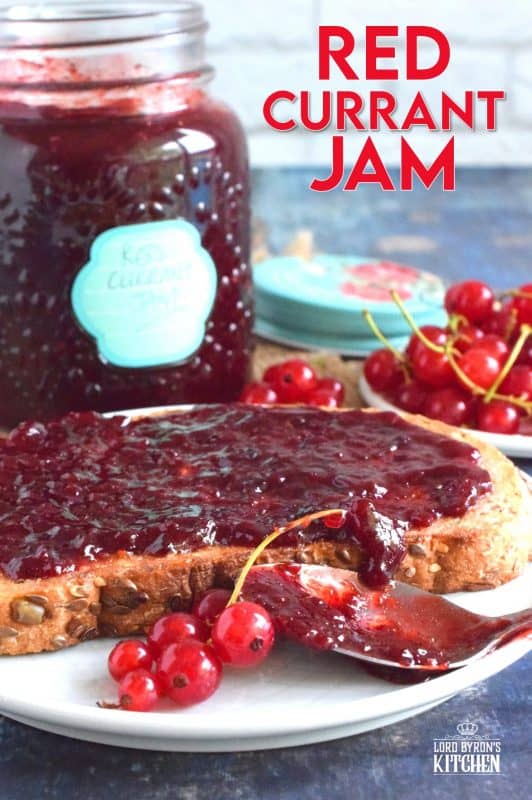 An easy to prepare Red Currant Jam recipe that will help you put all of those early summer red currants to good use all year long! #red #currant #jam #homemade #easy #redcurrants