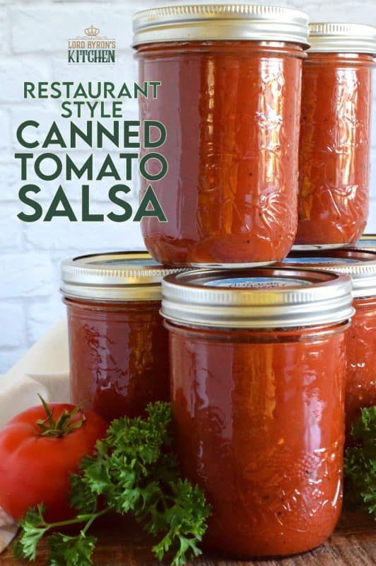 Unlike store-bought chunky salsa, Restaurant Style Canned Tomato Salsa, sometimes called Blender Salsa, is a smooth condiment that lends itself to more than just a dip for chips! #salsa #blender #canning #restaurant #style #smooth #homemade