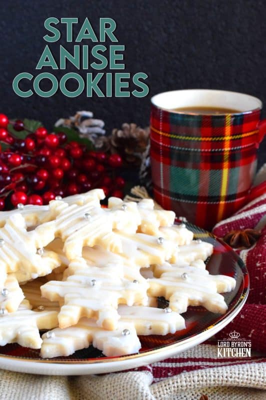 Star Anise Cookies are rustic and simple cookies that are filled with the familiar licorice flavour we all know and love. Not super sweet, these cookies pair very well with the icing drizzle, and uses only common pantry ingredients! #christmas #holiday #baking #cookies #star #anise #cookiecutter