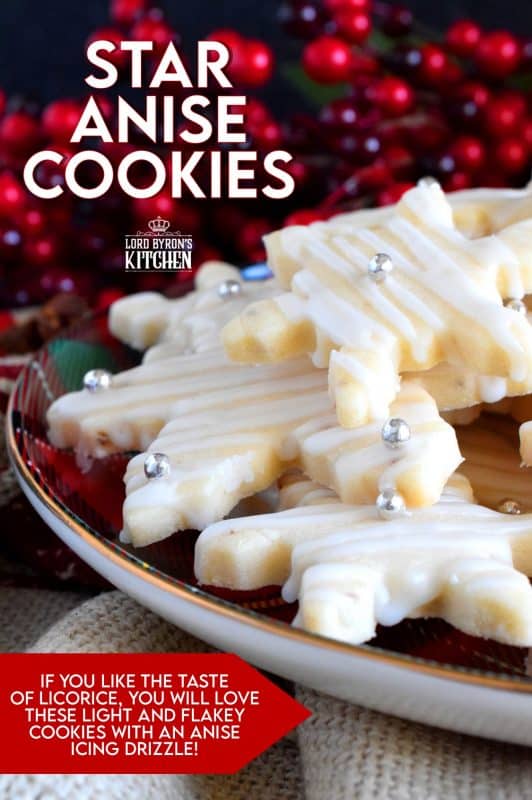 Star Anise Cookies are rustic and simple cookies that are filled with the familiar licorice flavour we all know and love. Not super sweet, these cookies pair very well with the icing drizzle, and uses only common pantry ingredients! #christmas #holiday #baking #cookies #star #anise #cookiecutter
